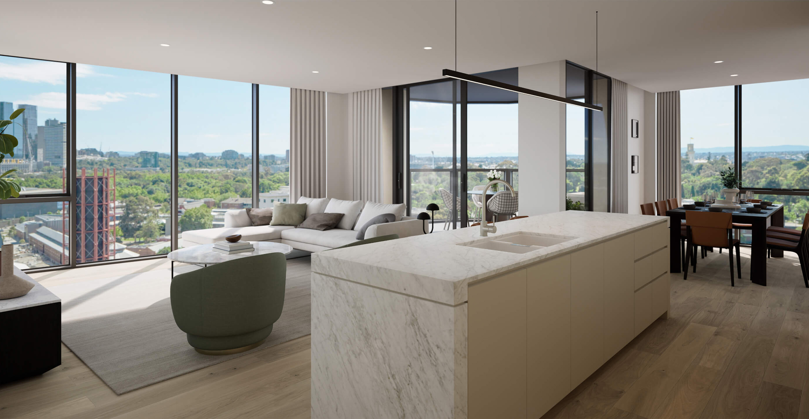 ARTIST IMPRESSION – LIVING & KITCHEN, LIGHT PLUS SCHEME