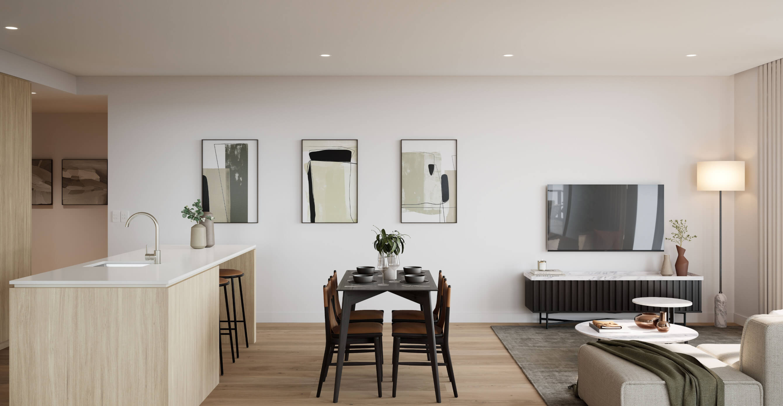 ARTIST IMPRESSION - KITCHEN & DINING, LIGHT SCHEME